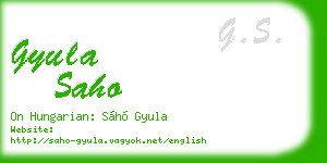 gyula saho business card